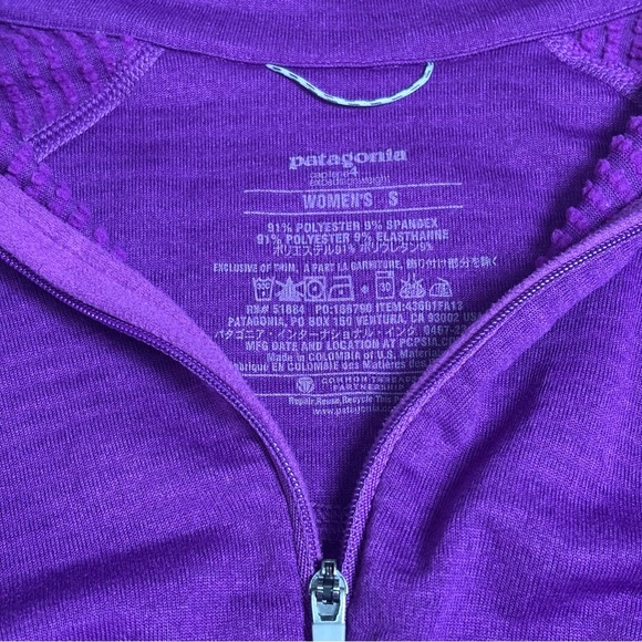 Patagonia Purple Women's Small Half-Zip Performance Top - Picture 4 of 4